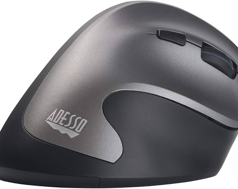 Adesso Antimicrobial Ergonomic Vertical Wireless Mouse